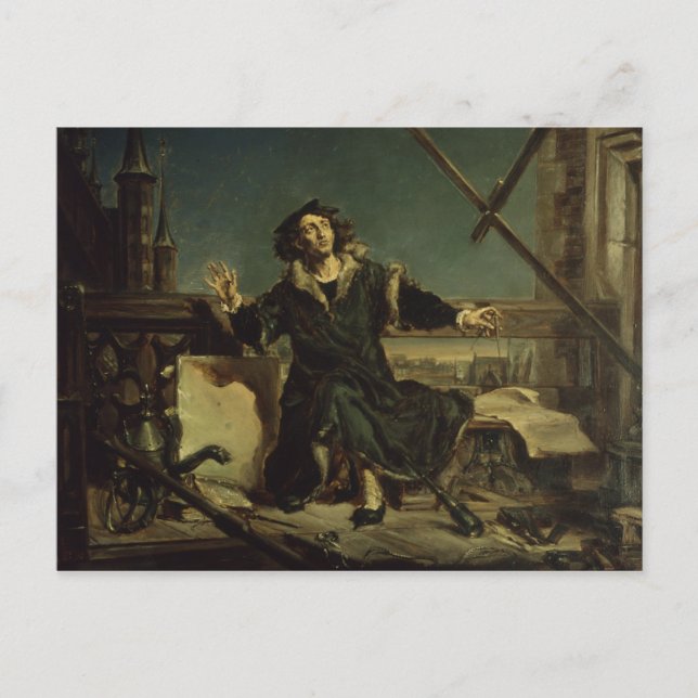 Kopernikus im Turm von Frombork Postkarte (Vorderseite)