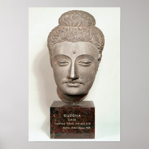 Kopf aus einer Buddha-Statue Poster