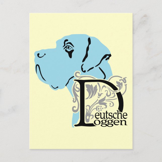 Kopf-D-Text Postkarte (Vorderseite)