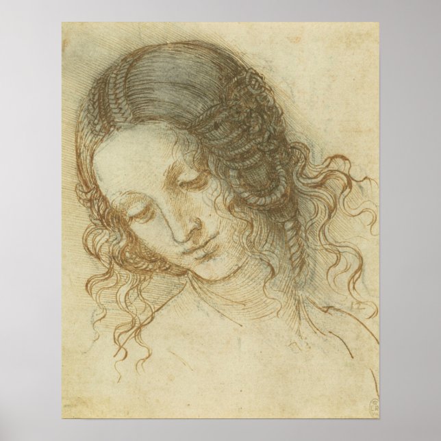 Kopf der Leda Da Vinci Poster (Vorne)