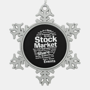 Kopf der Wertpapierbörse Schneeflocken Zinn-Ornament