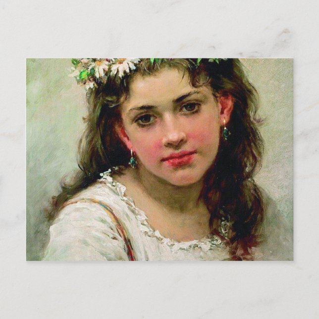 Kopf des Mädchens Postkarte (Vorderseite)