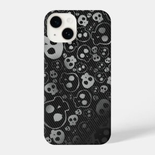 Kopf des weißen und schwarzen Schädels iPhone 14 Hülle