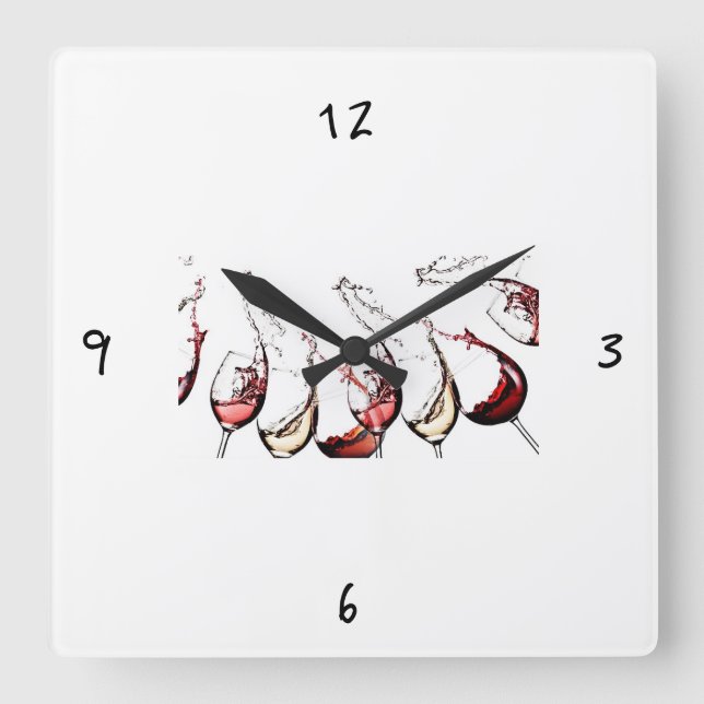 ***KOPF DIESES WEIN*** KLICKEN QUADRATISCHE WANDUHR (Vorderseite)