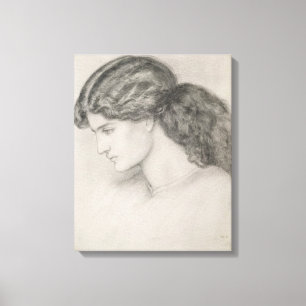 Kopf einer Frau, 1861 (Bleistift auf Papier) Leinwanddruck