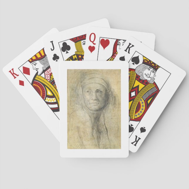 Kopf einer Frau (Bleistift auf Papier) Spielkarten (Rückseite)