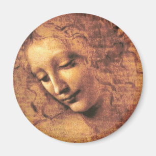 Kopf einer Frau La Scapigliata Leonardo Da Vinci Magnet