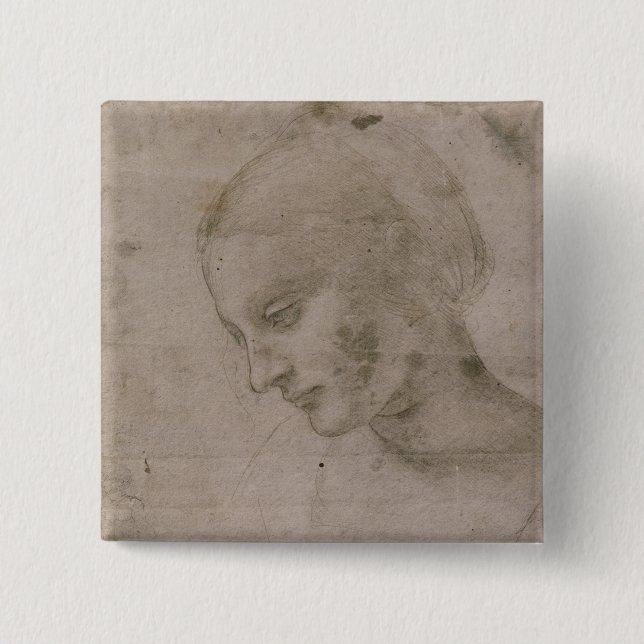 Kopf einer jungen Frau Button (Vorderseite)