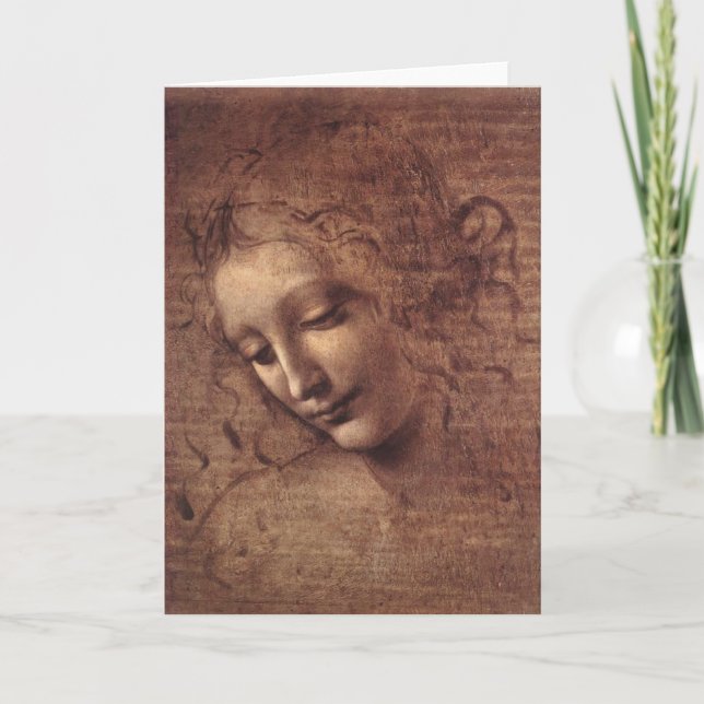 Kopf einer jungen Frau mit dem Tousled Haar Karte (Vorderseite)