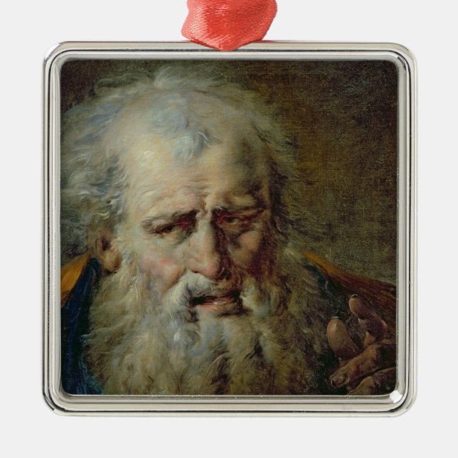 Kopf eines alten Mannes Ornament Aus Metall (Vorne)