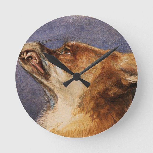 Kopf eines Fox Runde Wanduhr (Vorderseite)