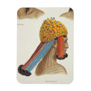 Kopf eines Mannes vom Mundrucu Stamm, von 'Trave Magnet