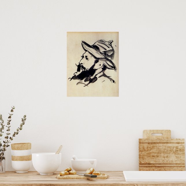 Kopf eines Mannes von Claude Monet, Poster (Küche)