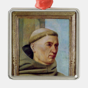 Kopf eines Mönchs Silbernes Ornament