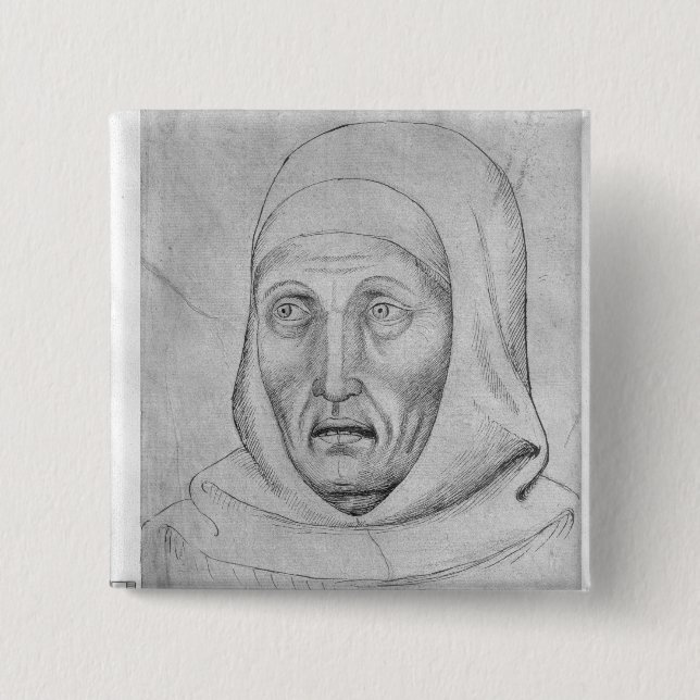Kopf eines Mönchs, vom Vallardi Album Button (Vorderseite)