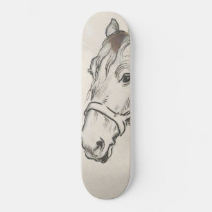 Kopf eines Pferdes (von Alfred Dehodencq) Skateboard