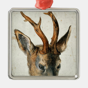 Kopf eines Rogen-Rotwilds Silbernes Ornament