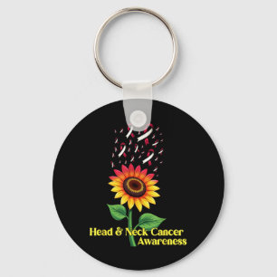 Kopf-Hals-Krebs-Bewusstsein Sonnenblume Schlüsselanhänger