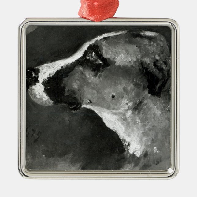 Kopf Henrides Toulouse-Lautrec | eines Hundes mit Silbernes Ornament (Vorne)