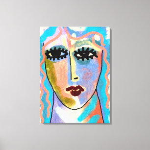 Kopf in der Clouds Abstrakte digitale Malerei Leinwanddruck