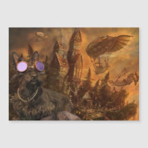 Kopf in der Wolken Magnetkarte