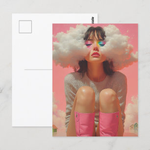 Kopf in der Wolkendecke Postkarte