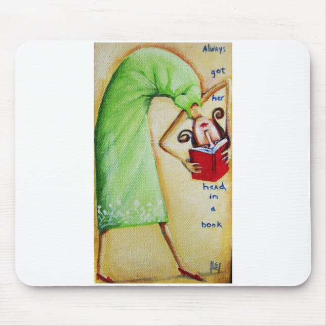 Kopf in einem Buch Mousepad (Vorne)