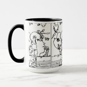Kopf-Mädchen-Zeichnungen von Peter Max 60er Tasse
