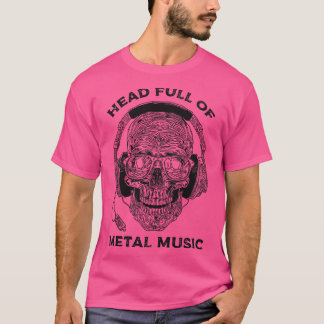 Kopf mit Metallmusik T-Shirt