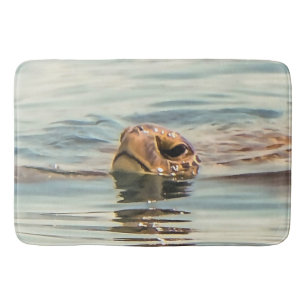 Kopf Oberhalb Wasser Schildkröte Ozean Wildlife Ar Badematte