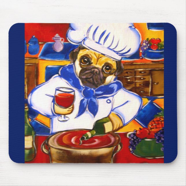 Kopf Pug Mousepad (Vorne)