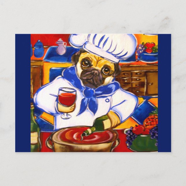 Kopf Pug Postkarte (Vorderseite)