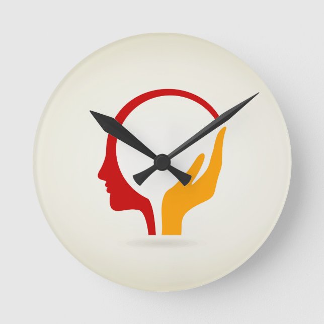 Kopf Runde Wanduhr (Vorderseite)