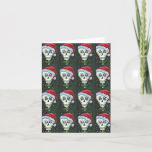 KOPF SANTA SKULL, CHRISTMAS SKELETON SPASS FEIERTAGSKARTE