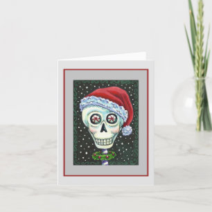 KOPF SANTA SKULL, CHRISTMAS SKELETON SPASS FEIERTAGSKARTE