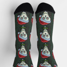 KOPF SANTA SKULL, CHRISTMAS SKELETON SPASS SOCKEN