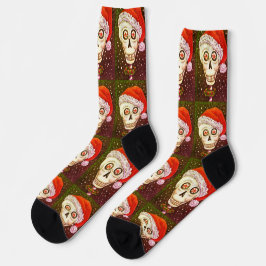 KOPF SANTA SKULL, CHRISTMAS SKELETON SPASS SOCKEN