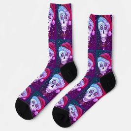 KOPF SANTA SKULL, CHRISTMAS SKELETON SPASS SOCKEN