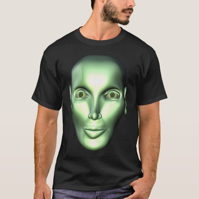 Kopf-Schwarz-T - Shirt des alien-3D für SciFi-Fans (Vorderseite)