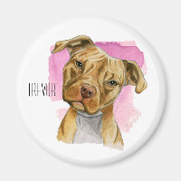 Kopf Tilt Pit Bull Dog Aquarellmalerei