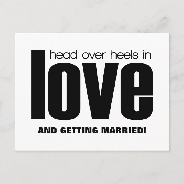 Kopf über Heelse Save the Date Postkarte, schwarz Ankündigungspostkarte (Vorderseite)