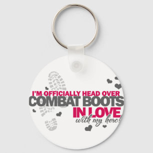 Kopf über Kampf-Stiefeln Schlüsselanhänger