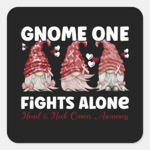 Kopf- und Nackenkrebs-Burgund-Band Quadratischer Aufkleber