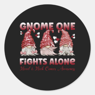 Kopf- und Nackenkrebs-Burgund-Band Runder Aufkleber