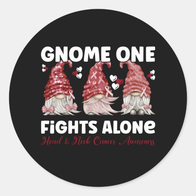 Kopf- und Nackenkrebs-Burgund-Band Runder Aufkleber (Vorderseite)