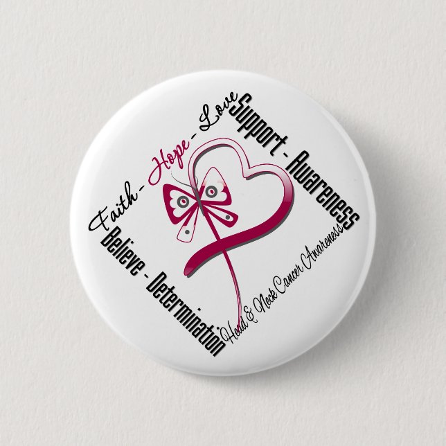 Kopf und Neck Krebs Glaube Hoffnung Liebe Schmette Button (Vorderseite)