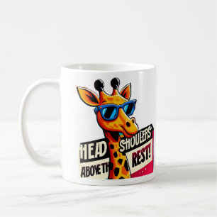 Kopf und Schultern über der Erholung lustige Giraf Kaffeetasse