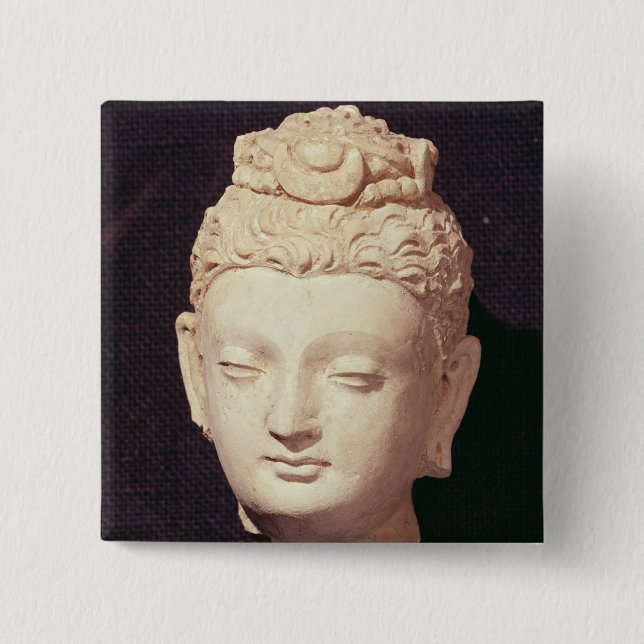 Kopf von einem Buddha, Greco-Buddhistische Art Button (Vorderseite)