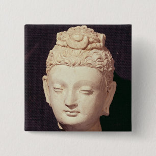 Kopf von einem Buddha, Greco-Buddhistische Art Button