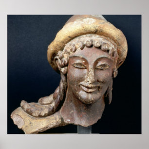 Kopf von Hermes mit einem Pilos Poster